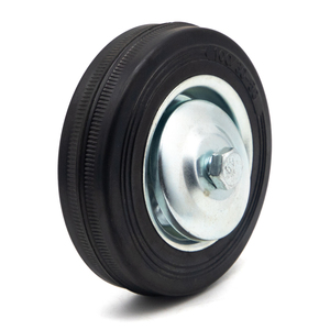 Fournir 2 2.5 3 4 5 6 8 "roues pivotantes en caoutchouc noir noyau en acier de fer roulette en caoutchouc roue robuste - Product Image 1