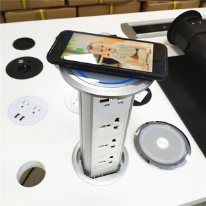 Toma de corriente emergente tipo elevación automática de fábrica, <span class=keywords><strong>Protector</strong></span> de sobretensión oculto, tira de alimentación de 10W, cargador inalámbrico - Product Image 5