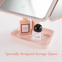 MG9 Vente en gros Miroir de bureau grossissant à double face pliable avec capteur tactile, rechargeable par USB, haute définition, rotation à 180 degrés