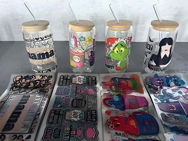 Personalizado Custom Anime Uv Dtf Designs Heat Transfer Printing 16oz Uv Dtf Cup Wraps Sticker for Cup Bottle