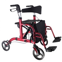 Chariot de courses pliable léger à pousser avec frein à rouleaux, aide à la marche de classe II et économise l'effort