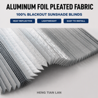Tissu plissé laminé en aluminium FRS, occultant métallisé, réfléchissant la chaleur, matériau pour stores de fenêtre, transmission de la lumière inférieure à 3%