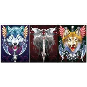 Póster lenticular 3D de lobo para decoración de pared, regalo promocional personalizado, 30x40cm, venta al por mayor