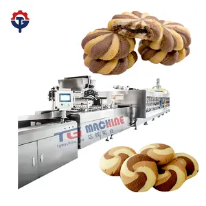 automatic cream center filled biscuit making machine chocolate chip cookie making machine