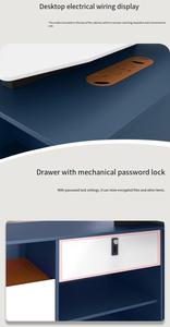 Escritorio ejecutivo moderno de madera de lujo con gabinete lateral para directores de empresas, gerentes y jefes - Product Image 6