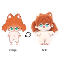 Vograce DIY Personnalisable 10cm & 20cm Figurine en peluche en coton, forme humaine de dessin animé, idole Kpop, votre propre poupée en peluche