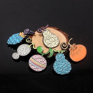 Venta caliente que rodea una pieza diablo fruta broche goma quema cirugía amarillo primavera fruta oscura insignia de Metal - Product Image 3