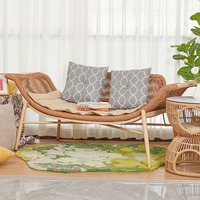 Fauteuil double en rotin d'extérieur, fauteuil inclinable rembourré, style moderne, fauteuil de salon impérial, canapé de balcon