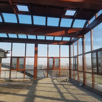 Solárium Residencial Moderno de Alta Calidad y Ecológico, Personalizado, de Aleación de Aluminio, con Doble Vidrio Templado Low-E, Techo Plano Impermeable