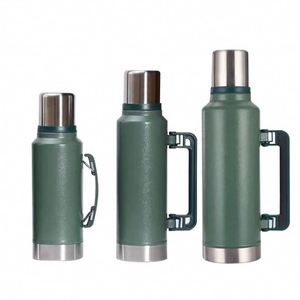Bouteille isotherme grande capacité 1,0L 1,4L 1,9L en acier inoxydable, gourde de voyage pour sports de plein air à double paroi - Product Image 1