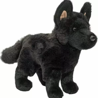 Jouet d'animal de forêt en peluche réaliste de chien de berger allemand noir d'émulation