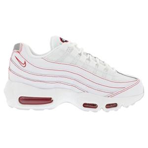 Nike Air Max 95 Recraft <b>Leather</b> GS <b>White</b> University Red Basketball <b>Shoes</b> - Product Image 1