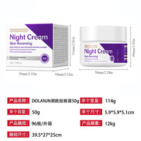 Crème de nuit à la niacinamide et aux peptides 50g hydratante, éclaircissante et raffermissante pour tous types de peaux