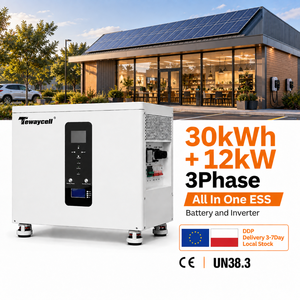 Système d'alimentation de secours domestique 30 kWh 12 kW triphasé hors réseau tout-en-un avec batterie de stockage d'énergie durable, stock Pologne, sans droits de douane, LiFePO - Product Image 1