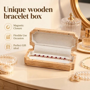 Wholesale Luxury Vintage Magnetic Wooden Jewelry Packaging <b>Box</b> <b>for</b> Necklaces <b>Bracelets</b> Pendants Rings High Quality - Product Image 1