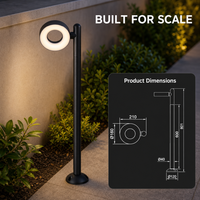 Lampadaire LED Moderne à Tête Annulaire 24W, Faible Éblouissement, pour Jardin, Aménagement Paysager Extérieur, Pelouse, Villa, Parc, Allée, Cour