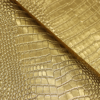 Tissu en cuir brillant imitation crocodile PVC couleur or et argent 1,3 mm pour sacs, chaussures, meubles