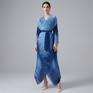 Nuovo Design 2026: Completo Due Pezzi in Tessuto Lavabile Plissettato, Gonna a Maniche Lunghe Irregolare, Abito Lungo Casual <span class=keywords><strong>da</strong></span> Donna Mediorientale - Product Image 6