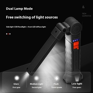 USB có thể sạc lại dẫn công việc ánh sáng lớn cầm tay từ treo đèn lạnh trắng cắm trại ngọn đuốc không thấm nước Tính năng ABS cơ thể AA - Product Image 2