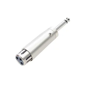 3 Pin XLR Female To 6.35mm Male Lead Microphone Leader Adapter Nickel Plated All Metal Construction Mono XLR Jack