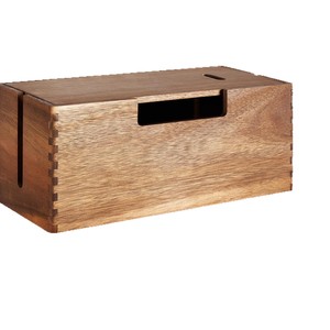 Wooden Desktop Cable Organizer Rectangle 18.4cm Durable Office Use - Product Image 5