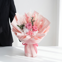 Bouquet de roses éternelles personnalisé fait main, luxe léger, pour cadeau de remise de diplôme, fleurs éternelles en gros