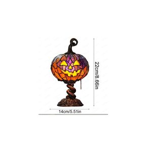 Lámpara de Mesa de Resina Estilo Vidrio Teñido con Forma de Calabaza de Halloween, Figura Decorativa Luminosa, Luz Nocturna, Dropshipping Shopify - Product Image 2