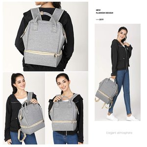 Muestra gratis bolsa de doble capa de <span class=keywords><strong>madre</strong></span> de trabajo al aire libre mochila con puerto de carga USB bolsa - Product Image 2