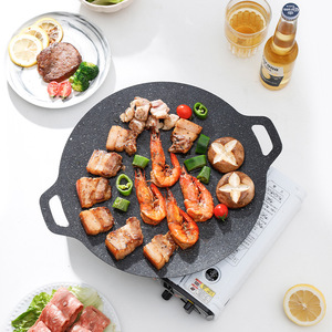 Plaque de cuisson antiadhésive en pierre Maifan incroyablement efficace, sans fumée, avec poignées, pour les dîners en plein air, le camping, le jardin et la cour. - Product Image 4