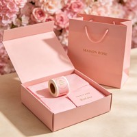 Boîtes en papier rose personnalisées pour l'emballage, boîtes d'expédition en carton ondulé avec fermeture éclair, impression personnalisée, emballage avec logo