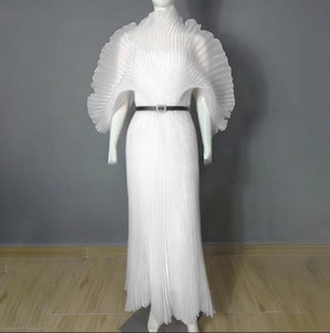 Vestidos de Mujer de Color Sólido con Pliegues Hechos a Mano de Estilo Africano, a la Moda - Product Image 6