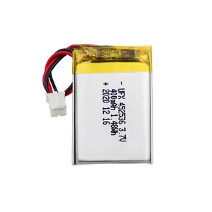 Usine de cellules au lithium-ion en Chine Batterie d'enregistreur de conduite DVR personnalisée UFX 452536 400mAh 3.7V Batterie Li-ion