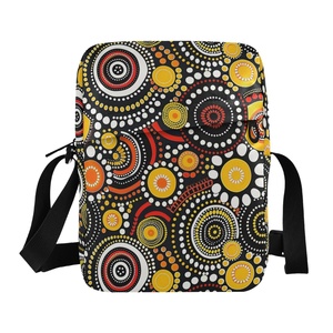 Boho Australian Aboriginal Art Design Mini Messenger Bag Custom Print Nylon Messenger Women Crossbody <b>Shoulder</b> Bag with <b>Strap</b> - Product Image 1