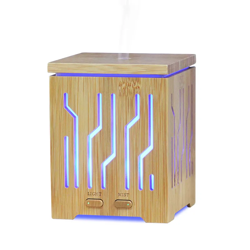 Ultraschall Real Bamboo Aroma therapie Öl diffusor, Smart Home Appliances Hitze frei und leicht zu reinigen, Farbwechsel LED Diffusor