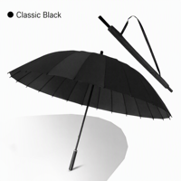 Parapluie de golf manuel 24 baleines en pongee, design romain, avec poignée en bois, baleines en fibre de verre, coupe-vent et robuste pour le voyage et le camping