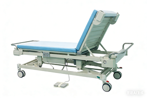 Table d'examen gynécologique électrique Lekang Medical Hospital, structure en acier, revêtement en cuir, mobilier d'examen gynécologique pour clinique - Product Image 5