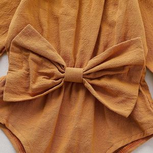 Ropa de Verano de Buena Calidad para Bebés Prematuros de 0 a 3 Años, Mono de Algodón de Manga Larga con Lazo, Cuello Redondo y Manga Acampanada - Product Image 6