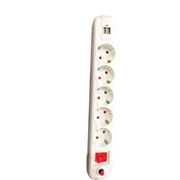 Carte d'extension Prise De Courant 16A CE Double Ports USB Type Français Standard Mise À La Terre CE ROHS Blanc NF 220V-250V HY-1115U