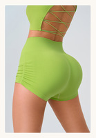 Hot verkopende 2024 nieuwe dames compressie geribbelde zachte naadloze scrunch yogashorts en bh-set