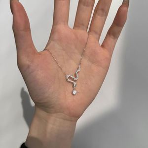 Dylam Stylish 925 Sterling Silver Rhodium Plated Link Chain 5A Cubic Zirconia VVS1 <b>D</b> Color Moissanite Snake Pendant <b>Necklaces</b> - Product Image 4
