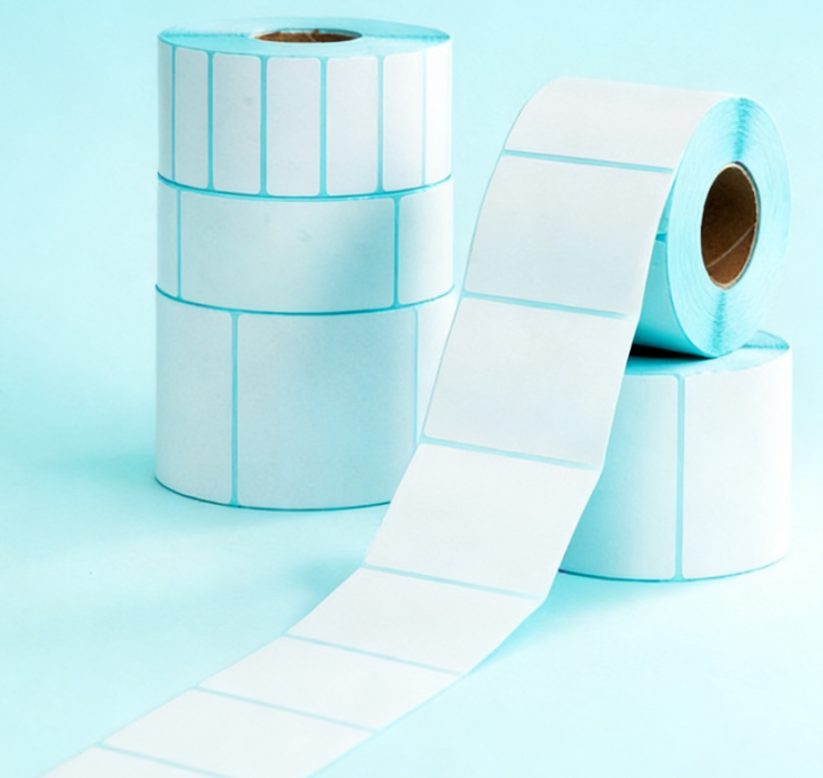 Custom Adhesive Sticker Rolls Printer Supplies Compatible Various Thermal Printers Waterproof Paper Material for Barcode