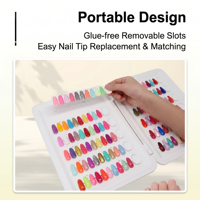 Livre d'échantillons d'ongles professionnel C9 avec logo personnalisé, 120 couleurs, nuancier magnétique, inserts sans colle pour capsules d'ongles, livre d'affichage magnétique pour ongles
