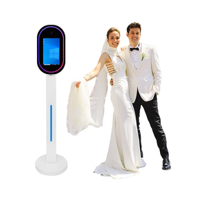 Custom Wooden Photo Booth Built in <b>Printer</b> Magic Mirror Photo Booth Led Frame Selfie Photo Booth That Prints Led Touch Screen - Product Image 1