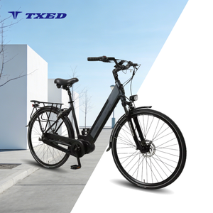 Vélo électrique de ville TXED de haute qualité avec cadre en alliage 700x38C, <span class=keywords><strong>8</strong></span> vitesses, frein à disque, moteur central, écran LCD, batterie au lithium 36V/13Ah - Product Image 1