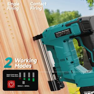 Cordless <b>Brad</b> Nailer 2Pcs 4.0Ah Battery 18 Gauge Metal Plastic Battery Powered Staple Guns Upholstery Carpentry 1600Pcs Nails - Product Image 4