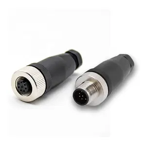 M12 8 Pin Mannelijke En Vrouwelijke Socket Paneel Ip67 Luchtvaart Waterdichte Draad Connector