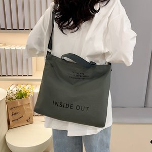 Customized Printing Logo Letter Pattern Large Capacity Eco-friendly Crossbody Tote & Messenger <b>Shopping</b> <b>Bag</b> Recyclable Canvas - Product Image 6