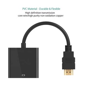 Câble convertisseur <span class=keywords><strong>HDMI</strong></span> mâle vers VGA femelle haute vitesse, prend en charge l'<span class=keywords><strong>adaptateur</strong></span> de signal vidéo HD 1080P pour moniteur HDTV, ordinateur portable, écran - Product Image 3