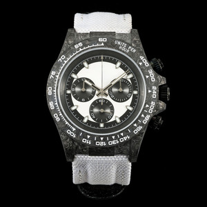 Magnifique <span class=keywords><strong>montre</strong></span> chronographe en carbone forgé noir, cadran rond Panda, <span class=keywords><strong>montre</strong></span> Orologio, <span class=keywords><strong>montre</strong></span> d'expédition ultime pour homme - Product Image 1