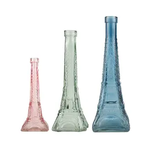 玻璃花装饰彩色埃菲尔铁塔摆件彩色玻璃花瓶婚礼派对